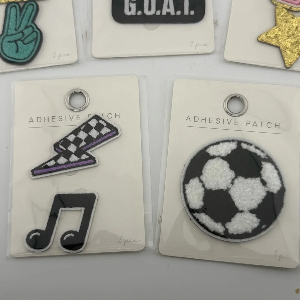 Sports Gaming Music Themed Adhesive Patches -Lot of 5 Packs